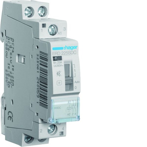[HAG-ERD225SDC] Contacteur silencieux à commande manuelle 25A, 2F, 24V 1 module ERD225SDC