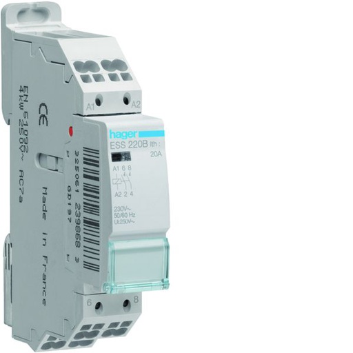 [HAG-ESS220B] Contacteur 20A 2F 230V 1 module ESS220B