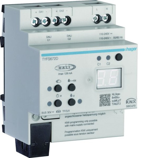 [HAG-TYFS672D] Passerelle 2 voies DALI2/KNX RGBW + variation de blanc / cycle circadien TYFS672D