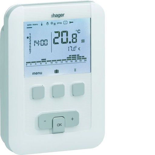 [HAG-EK520] Thermostat ambiance programmable digital chauf eau chaude 2 fils sur 7j à piles EK520