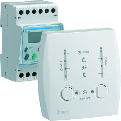 [HAG-49354] Gestionnaire d'énergie simplifié chauffage électrique 2 zones sur 7 jours 230V 49354
