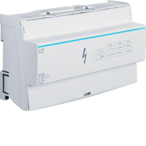[HAG-KJ125B] Répartiteur 125A, tétrapolaire, 1x 10-35mm²/ 3x 6-35² / 11x 1,5-16² par phase KJ125B