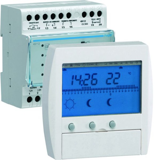 [HAG-49112] Gestionnaire d'énergie confort chauffage électrique 3 zones sur 7 jours 230V 49112