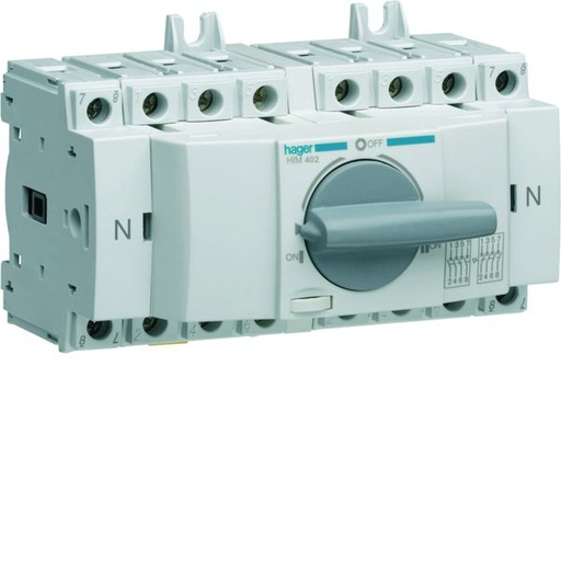 [HAG-HIM402] Inverseur de source modulaire 4P In20A Ue380 - 415Vac Poignée rotative courte HIM402