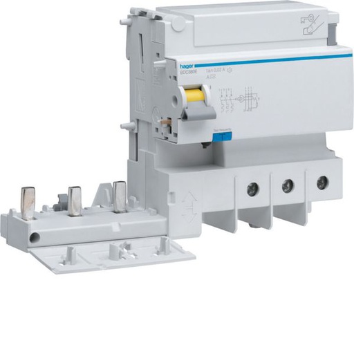 [HAG-BDC380E] Bloc différentiel 125A 30mA 3P type AC à bornes alignées BDC380E