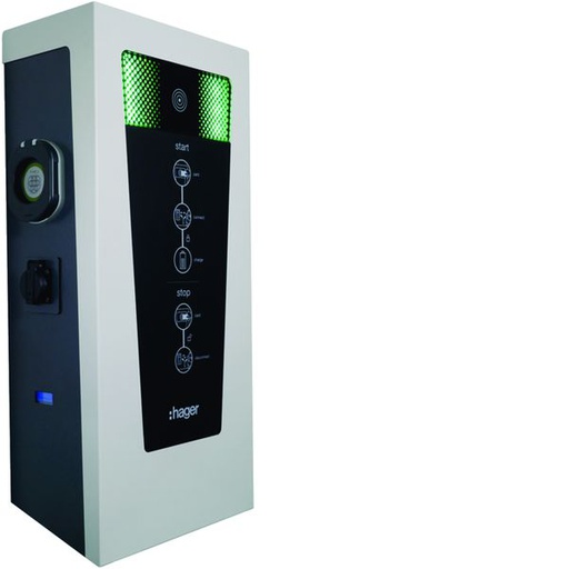 [HAG-XEV601C] Witty park borne de recharge inoxydable RFID OCPP IP54 2x22kW 2xT2S+2xTE, TIC XEV601C