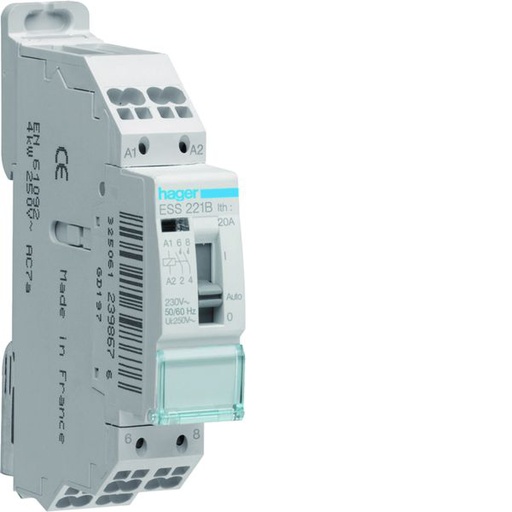 [HAG-ESS221B] Contacteur à commande manuelle 20A 2F 230V ESS221B