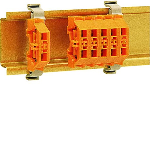 [HAG-K89300] Mini Borne sur rail DIN 2,5mm², 24A/300V, sans base de montage, Orange K89300