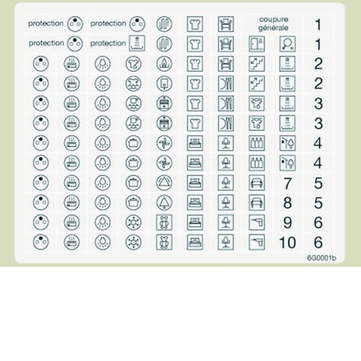 [HAG-L05100] Etiquettes de repérage circuits domestique L05100