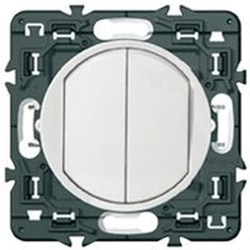 [LEG099731] Double Poussoir Céliane 6A Blanc legrand 099731