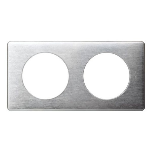 [LEG099866] Plaque Céliane Métal Aluminium 2 Postes legrand 099866