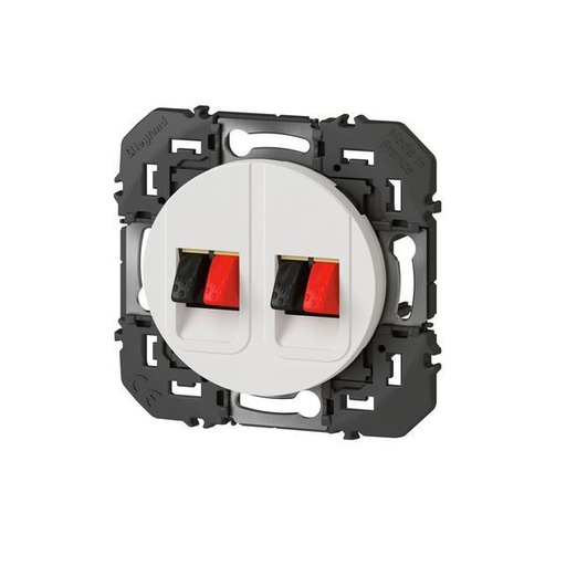 [LEG095229] Prise Haut-Parleur Double Dooxie Finition Blanc Blister legrand 095229
