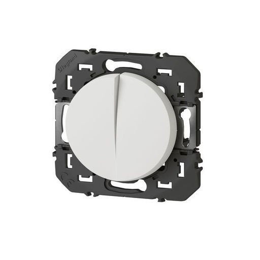 [LEG095205] Poussoir Double Dooxie 6A 250V~ Finition Blanc Blister legrand 095205