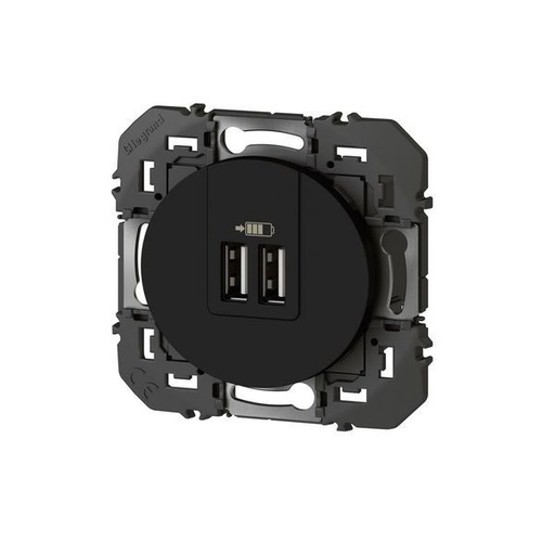 [LEG095287] Double Chargeur Usb Typea Dooxie 3A Finition Noir Blister legrand 095287
