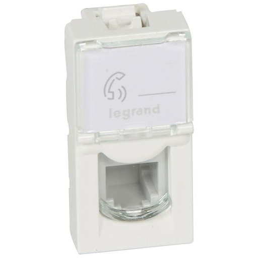 [LEG078730] Prise Rj11 4 Contacts Mosaic 1 Module Blanc legrand 078730