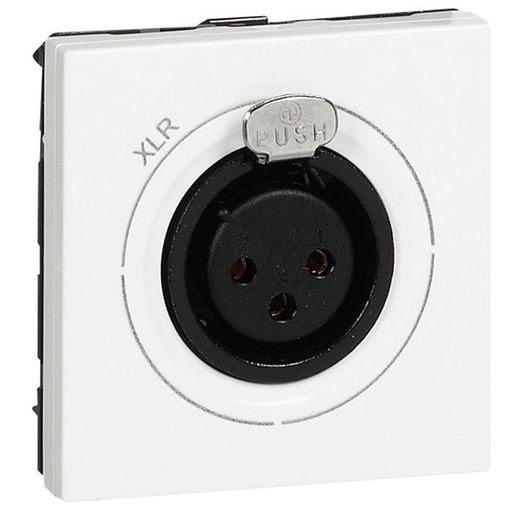 [LEG078755] Prise Xlr 3 Pôles Femelle Mosaic 2 Modules Blanc legrand 078755