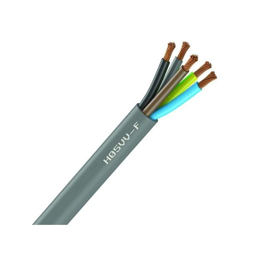 [CAB-1132] Câble Électrique Souple H05 VV-F Gris 5G1.5 mm² - Couronne De 50M