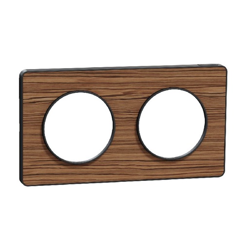 [SCHS540804P4] Odace Touch, plaque Bois Zeb. avec liseré Anth. 2 S540804P4