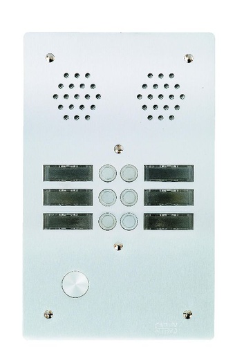 [URM7772/6] Plaque A.V Alu 6Mm 2R 06Bp Urmet 7772/6