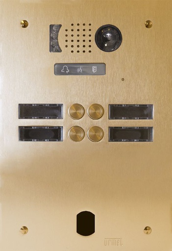 [URMV83/204CH] Plaq Video Alu 2R 4 Bp 2Voice Champagne Urmet V83/204CH