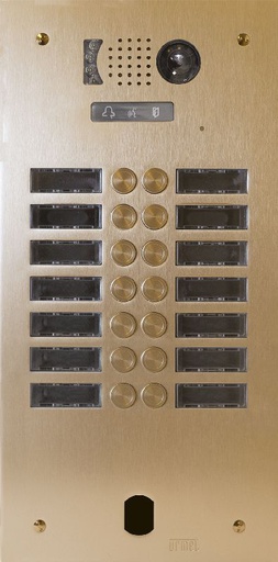 [URMV83/214CH] Plaq Video Alu 2R 14 Bp 2Voice Champagne Urmet V83/214CH