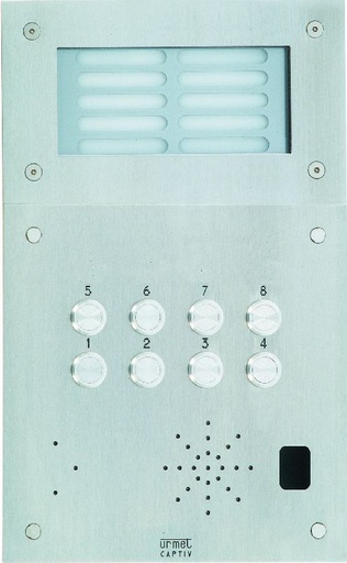 [URM52008G] Plaque Inox 8Bp+Grav+Ecl Urmet 52008G