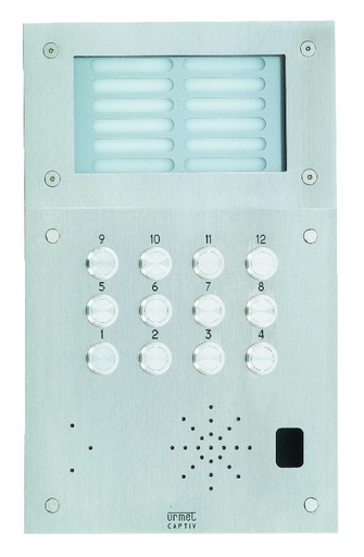 [URM52012G] Plaque Inox 12Bp+Grav+Ecl Urmet 52012G