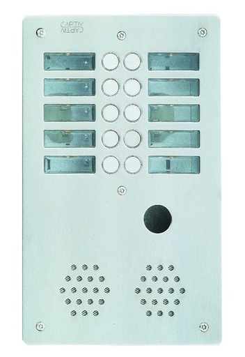 [URMAX2010] Plaque Inox 10Bp 2R Ptt Urmet AX2010