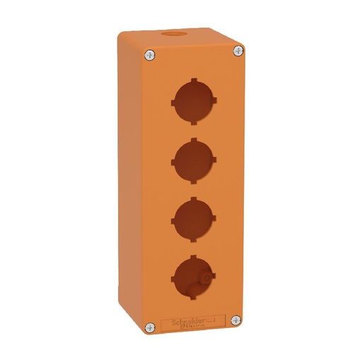 [SCHXAPO4604] Boite métal vide orange - M25 x1 - 4 trous 30 mm - XAPO4604